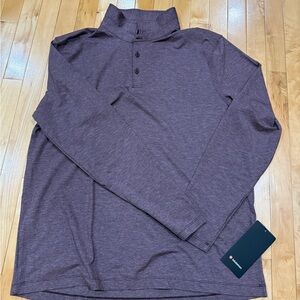Lululemon Men's Long Sleeve Polo Shirt - xxl heathered burgundy color